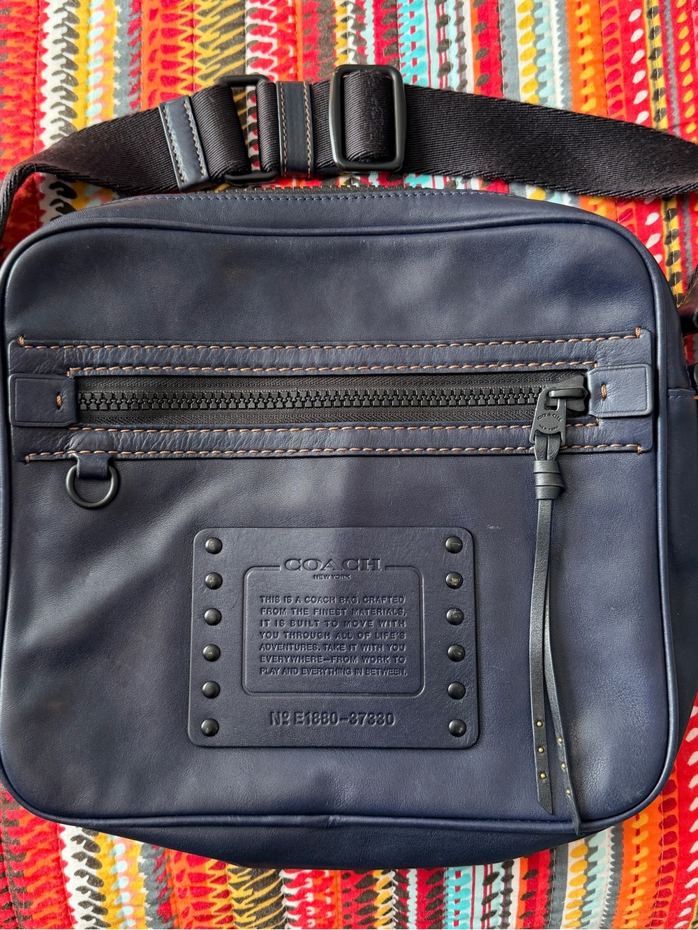 Coach Dylan 27 Smooth Leather Crossbody Navy Blue Mens Messenger Bag Unisex